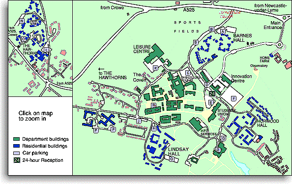 Keele University campus map